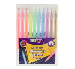 Gelové pero Strigo 10 ks - pastelové