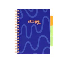 Blok Strigo A5/100l 80g NEON modrý spirála s rozřaďovačem