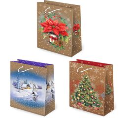Vánoční papírová taška T-2L Kraft sestava 2