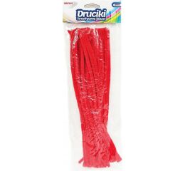 Drátek plyšový 30 cm 40 ks červený