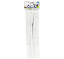 Drátek plyšový 30 cm 40 ks bílý