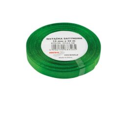 Atlasová stuha 12 mm zelená - 19