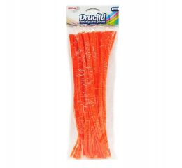 Drátek plyšový 30 cm 40 ks oranžový neon