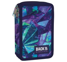 Penál 2 zipy vybavený - Fialový