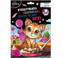 Škrábací obrázek + omalovánky Kočky