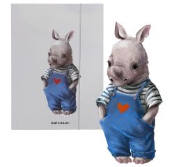 Desky s gumou A4 CUTE Nosorežec