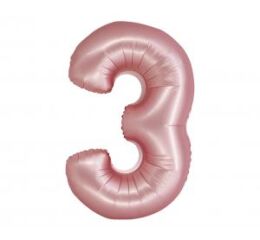 Balónek fóliový 76cm "3" růžový mat