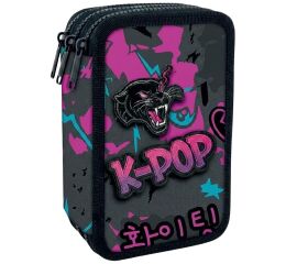 Penál 3 zipy Jumper K-POP Dark - vybavený