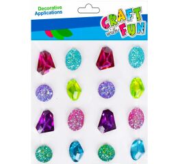 Kamínky samolepící - Krystaly 16 ks