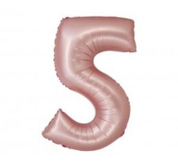 Balónek fóliový 76cm "5" růžový mat