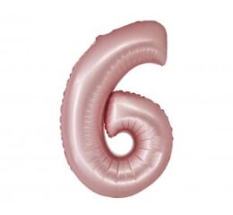 Balónek fóliový 76cm "6" růžový mat