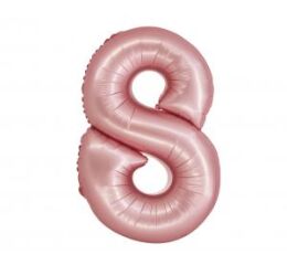 Balónek fóliový 76cm "8" růžový mat