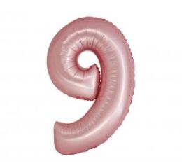 Balónek fóliový 76cm "9" růžový mat