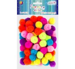 Bambule akrylové 2,5 cm 80 ks