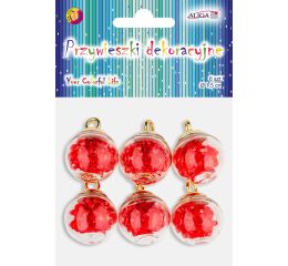 Přívěšek - skleněné kouličky 1,5 cm 6 ks