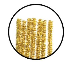 Plyšový drátek brokátový - zlatý