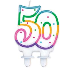 Dortová svíčka č. 50 tečky