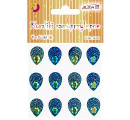 Kamínky samolepící - paví očko na blistru