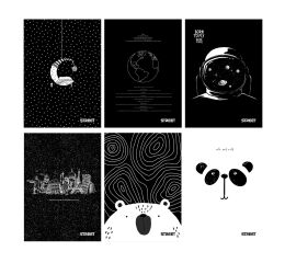 Sešit A5 54 listů Black & White linkovaný