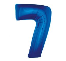 Balónek fóliový 92cm "7" modrý