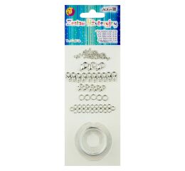 Sada na výrobu šperků stříbrná 93 ks