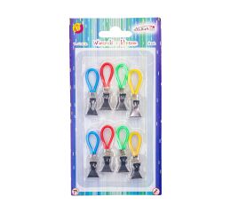 Háčky s klipem barevné 8 ks na blistru