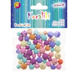 Korálky silikonové mix 60 ks pastelové
