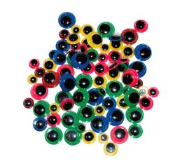 Samolepící oči barevné mix 80 ks