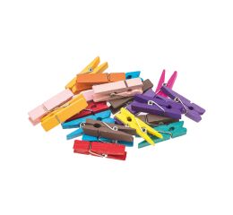 Kolíčky dřevěné 3,5 cm barevné 20 ks