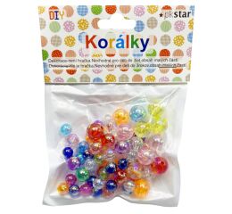 Korálky plastové barevný 8, 10, 12 mm 31g