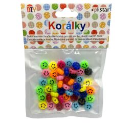 Korálky plastové smajlíci 10 mm