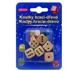 Hrací kostky dřevěné 1,6 cm 6 ks