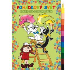 Omalovánky maluje podle barevných teček - Pohádkový svět