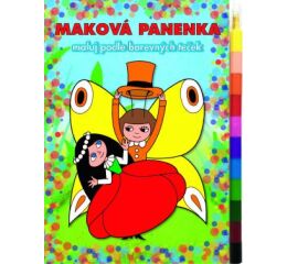Omalovánky maluje podle barevných teček - Maková Panenka