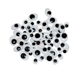 Samolepící oči mix velikosti 54 ks oválne