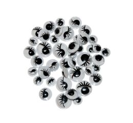 Samolepící oči s řasami mix velikosti 44 ks