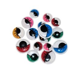 Samolepící oči barevné s řasami mix velikosti