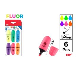 Zvýrazňovač 6 barev na blistru FLUO