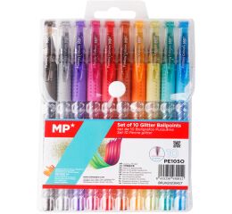 Gelové propisky 10 barev s brokátem