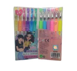 Gelové propisky 6 barev fluo / metal / glitter