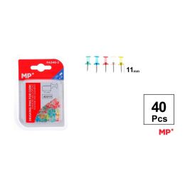 Připínáčky 11 mm 40 ks průhledné mix barev