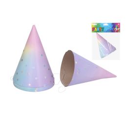 Párty čepička / klobouček PASTEL 6 ks