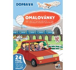 Omalovánky A4 se samolepkami - Doprava 4204-3