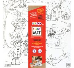 Podložka na kreslení FUNNY MAT - Sněhové radovánky + pastelky zdarma