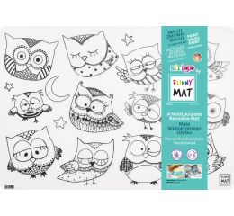 Podložka na kreslení FUNNY MAT - Sovičky + pastelky zdarma
