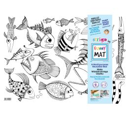 Podložka na kreslení FUNNY MAT - Piraně + pastelky zdarma