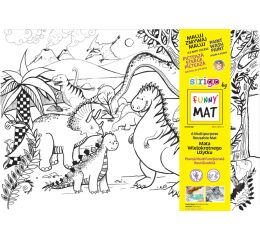 Podložka na kreslení FUNNY MAT - Dino + pastelky zdarma