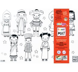 Podložka na kreslení FUNNY MAT - Děti světa + pastelky zdarma