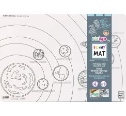 Podložka na kreslení FUNNY MAT - Sluneční soustava + pastelky zdarma
