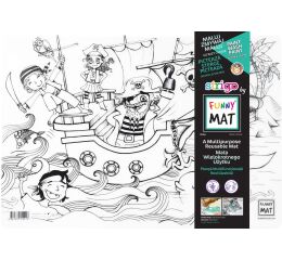 Podložka na kreslení FUNNY MAT - Piráti + pastelky zdarma